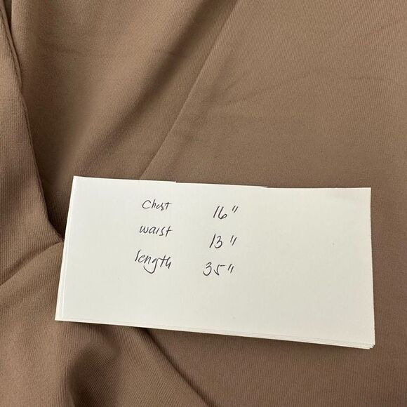 SUSANA MONACO Beige Tiered Ruffle Fit & Flare Short Dress, V neck size small NEW - Picture 8 of 8